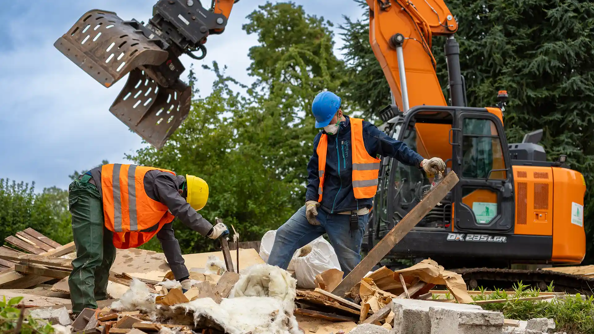 Fotos von Hausabriss für Werbezwecke